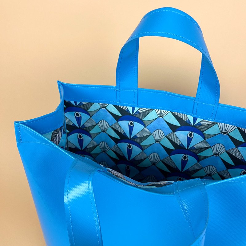 shopper tas lichtblauw