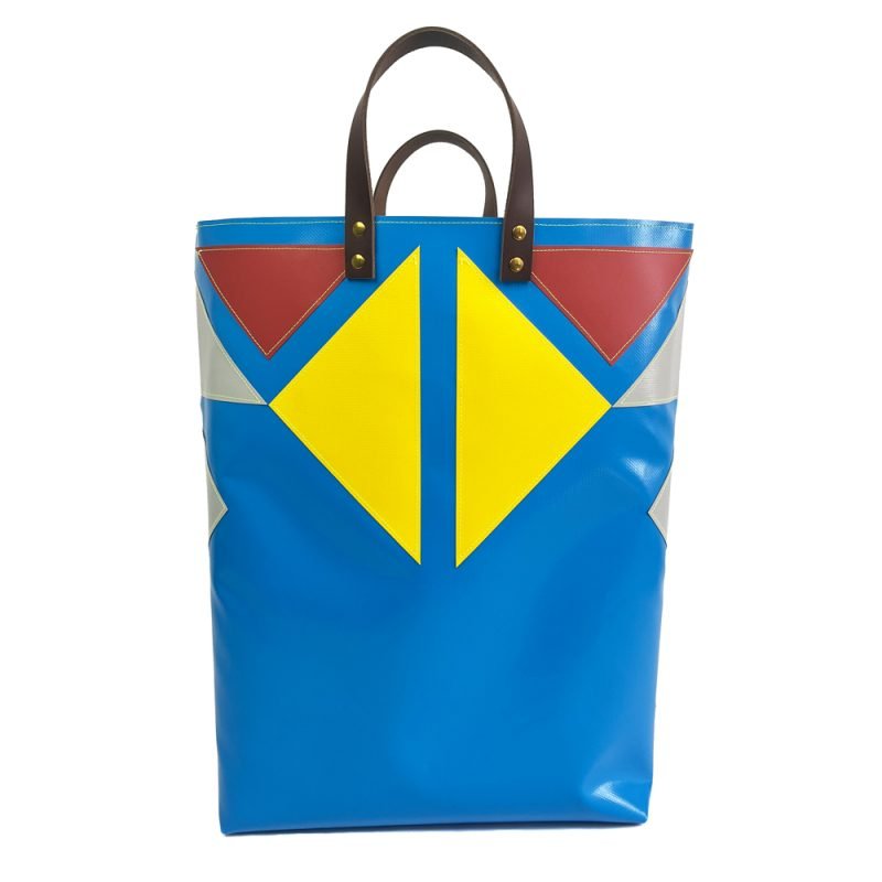 shopper geometrisch lichtblauw
