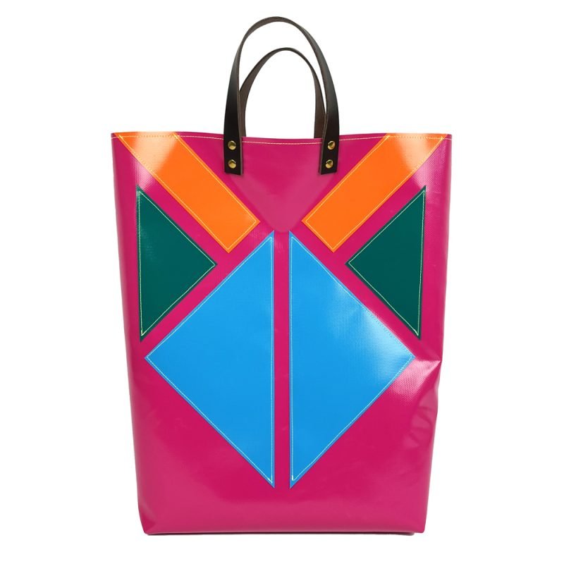 shopper geometrisch roze